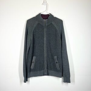 Ted Baker Wool Blend Ribbed Full Zip Knit Sweater Size 3 or US Medium Men’s